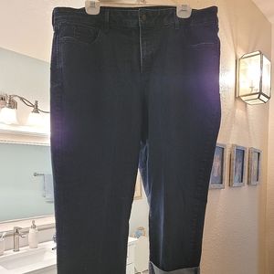 Capri/cropped denim jeans, size 20W, dark blue